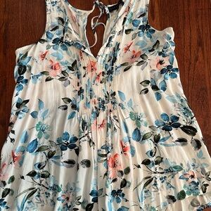 Sanctuary Floral Sleeveless Blouse - Blue and Pink